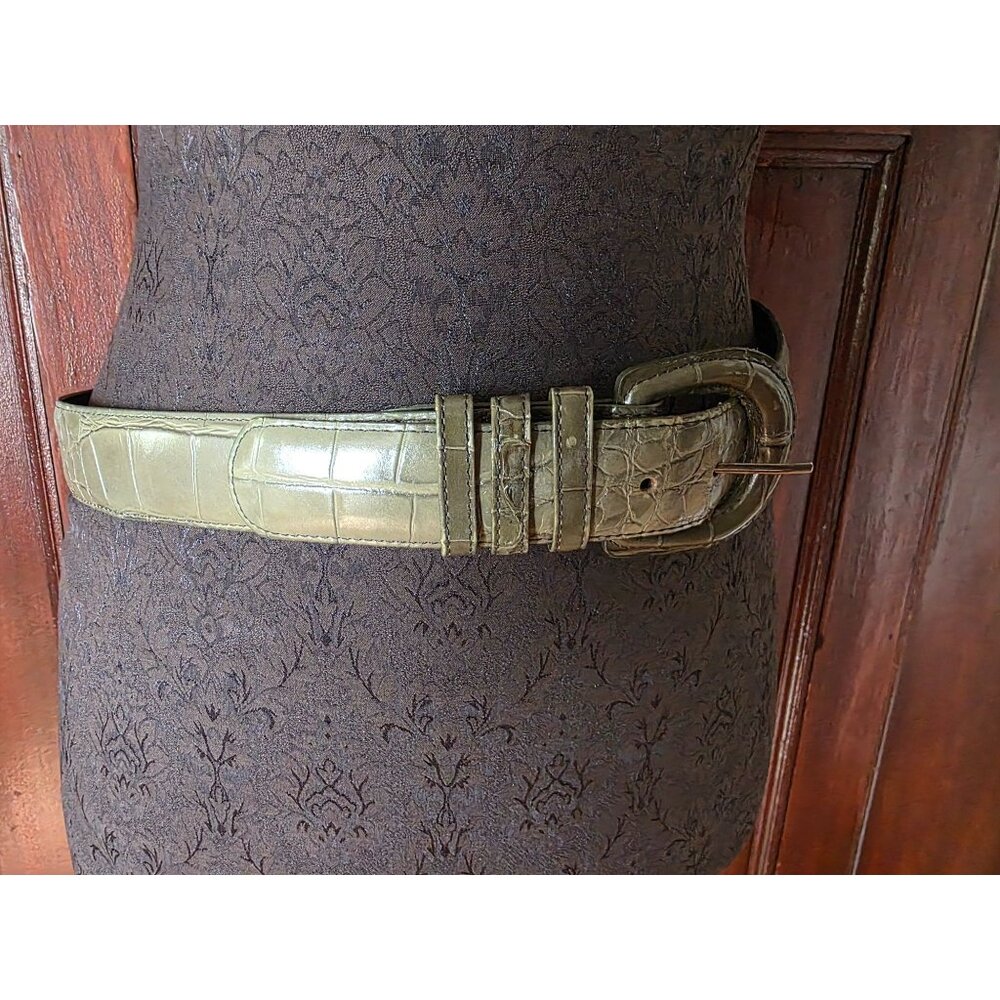 Lejon Alligator Grain Steerhide Leather Belt L Made In USA